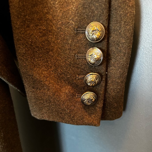 Barely worn wool blend London Fog coat olive green with belt Size XS - Picture 5 of 8